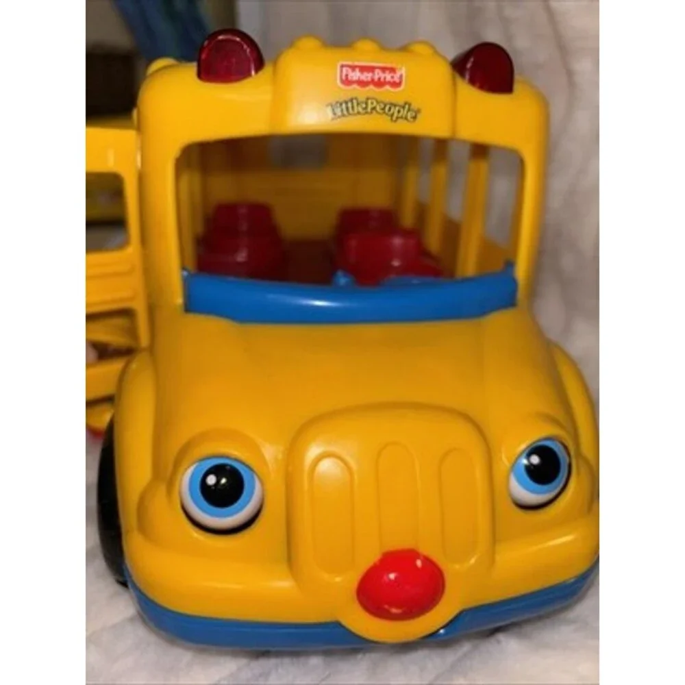 Fisher-Price Little People Yellow School Bus Set with Maggie and Town Worker